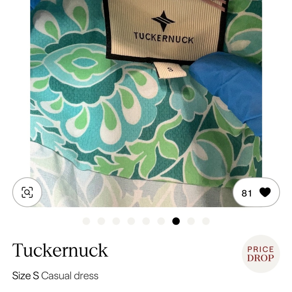 Tuckernuck Teal Floral Long Sleeve Dress - Picture 6 of 7